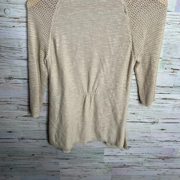 Roz & Ali  cardigan sweater tan size small - Picture 3 of 9